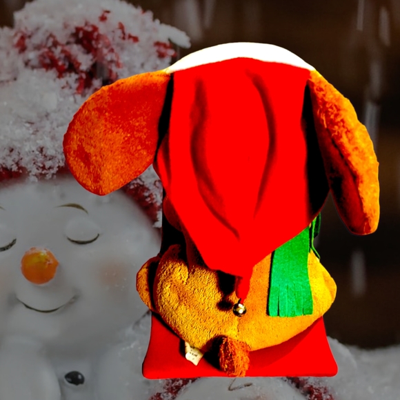 Hallmark Jingle Pals "Rockin' Rover" Brown Barking Animated Dog on Sleigh 9"Tall - Picture 3 of 7